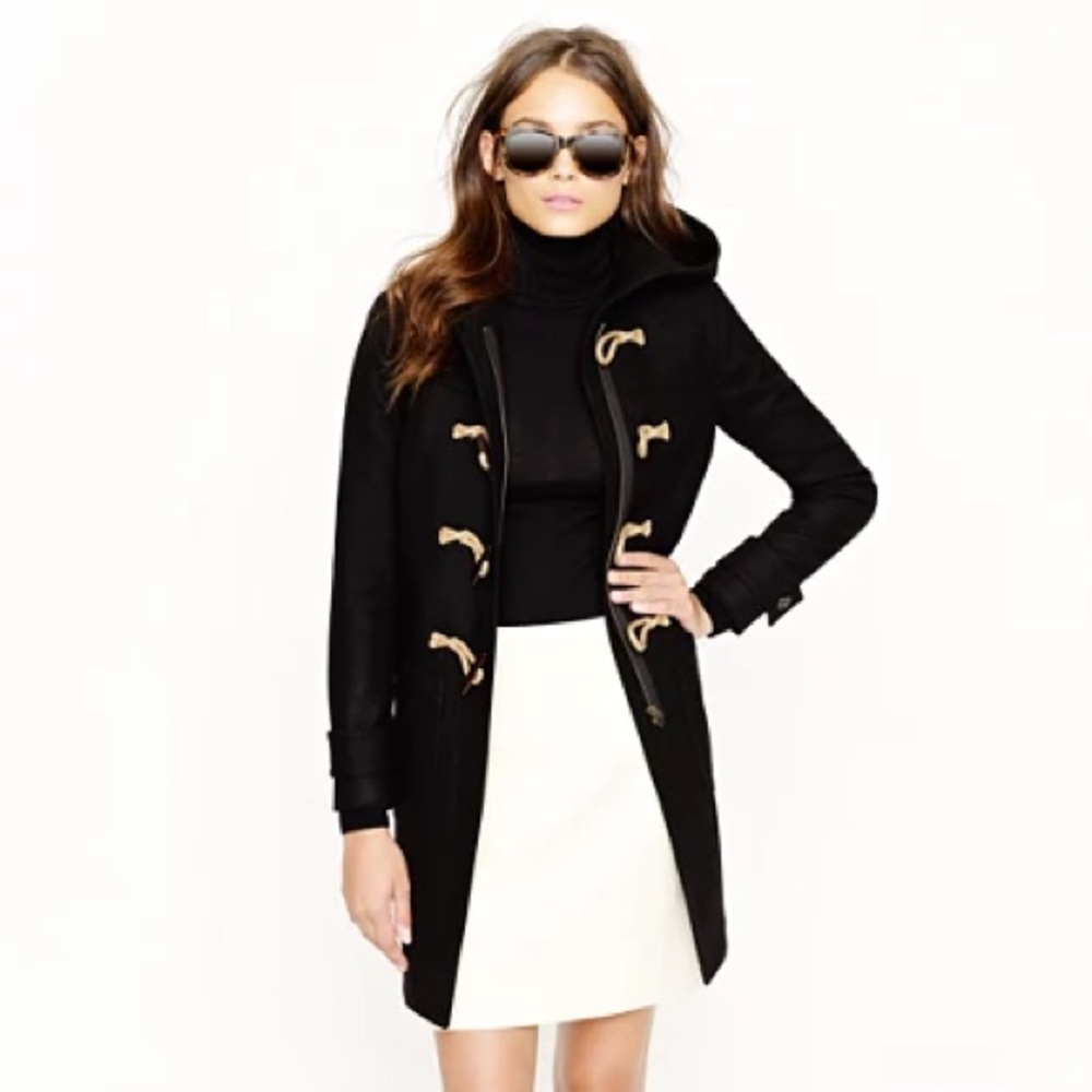 J. Crew Black Toggle Wool Coat
